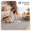 Weicher Kurzflor Teppich Wohnzimmer mit Antirutschmatte 160x230 cm Grau