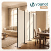 Paravent Raumteiler 4 Teilig Freistehend Stoff Trennwand 228 x 30 x 164 cm Beige