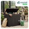 126L Gartenbox Aufbewahrungsbox Garten 56 x 43 x 53 cm, Rattan-Optik Braun - VOUNOT DE