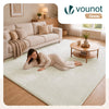 Weicher Kurzflor Teppich Wohnzimmer mit Antirutschmatte 200x300 cm Creme