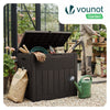 126L Gartenbox Aufbewahrungsbox Garten 56 x 43 x 53 cm, Holzoptik Braun - VOUNOT DE
