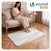 Weicher Kurzflor Teppich Wohnzimmer mit Antirutschmatte 80x150 cm Creme