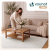 Weicher Kurzflor Teppich Wohnzimmer mit Antirutschmatte 140x200 cm Creme