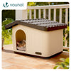 Katzenhaus & Hundehütte Indoor Outdoor, Haustierhaus Winterfest und Wetterfest 60 x 51 x 41 cm, Beige - VOUNOT DE