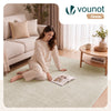 Weicher Kurzflor Teppich Wohnzimmer mit Antirutschmatte 160x230 cm Beige