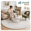 Weicher Kurzflor Teppich Wohnzimmer mit Antirutschmatte ф200 cm Creme