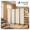 Paravent Raumteiler 4 Teilig auf Rollen Freistehend 228 x 30 x 164 cm Beige