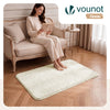 Weicher Kurzflor Teppich Wohnzimmer mit Antirutschmatte 80x150 cm Creme