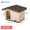 Katzenhaus & Hundehütte Indoor Outdoor, Haustierhaus Winterfest und Wetterfest 60 x 51 x 41 cm, Beige - VOUNOT DE
