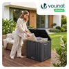 126L Gartenbox Aufbewahrungsbox mit integriertem 56 x 44 x 53 cm, Anthrazit