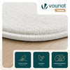 Weicher Kurzflor Teppich Wohnzimmer mit Antirutschmatte ф120 cm Creme