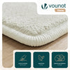 Weicher Kurzflor Teppich Wohnzimmer mit Antirutschmatte 80x150 cm Creme
