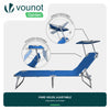 2er Set Sonnenliege mit Dach, 190 x 58 x 27 cm  Blau