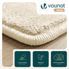 Weicher Kurzflor Teppich Wohnzimmer mit Antirutschmatte 80x150 cm Beige