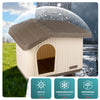 Katzenhaus & Hundehütte Indoor Outdoor, Haustierhaus Winterfest und Wetterfest 75 x 63 x 51 cm, Beige - VOUNOT DE