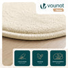 Weicher Kurzflor Teppich Wohnzimmer mit Antirutschmatte ф120 cm Beige