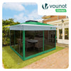 Pavillon 3,6x3,6m, Pop Up Partyzelt mit Mesh Sides & Doppeldach Faltpavillon Grün