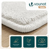 Weicher Kurzflor Teppich Wohnzimmer mit Antirutschmatte 120x160 cm Creme
