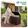 126L Gartenbox Aufbewahrungsbox mit integriertem 56 x 44 x 53 cm, Braun