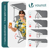 2er Set Sonnenliege Klappbar, Gartenliege Strandliege mit Sonnenschutz und 4-Fach Verstellbarer Rückenlehne, Gris - VOUNOT DE