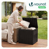 126L Gartenbox Aufbewahrungsbox Garten 56 x 43 x 53 cm, Rattan-Optik Braun - VOUNOT DE