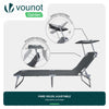 2er Set Sonnenliege mit Dach, 190 x 58 x 27 cm  Grau
