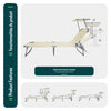2er Set Sonnenliege mit Dach, 190 x 58 x 27 cm Beige