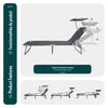 2er Set Sonnenliege mit Dach, 190 x 58 x 27 cm  Grau