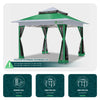 Pavillon Faltbar 3.6x3.6m, Pop Up Faltpavillon Gartenzelt Partyzelt Gartenpavillon, Grün