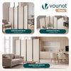 Paravent Raumteiler 4 Teilig Freistehend Stoff Trennwand 228 x 30 x 164 cm Beige