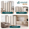 Paravent Raumteiler 4 Teilig auf Rollen Freistehend 228 x 30 x 164 cm Beige