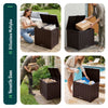 126L Gartenbox Aufbewahrungsbox mit integriertem 56 x 44 x 53 cm, Braun