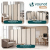 Paravent Raumteiler 6 Teilig Freistehend Stoff Trennwand 340 x 30 x 164 cm Beige