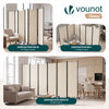 Paravent Raumteiler 6 Teilig auf Rollen Freistehend 340 x 30 x 164 cm Beige