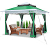 Pavillon 3,6x3,6m, Pop Up Partyzelt mit Mesh Sides & Doppeldach Faltpavillon Grün - VOUNOT DE