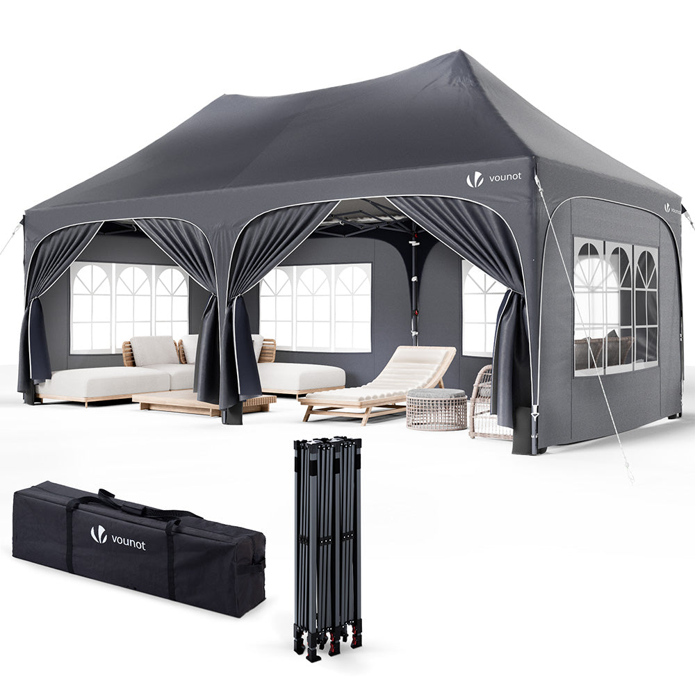 zelt 3x6 faltbar 3x6m Faltpavillon Pavillon Wasserdicht mit 6 Seitenwänden, Partyzelt G–  VOUNOT DE