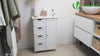 Badezimmerschrank mit 4 Schubladen & 1 Schranktür für Badezimmer 30x55x82cm Weiß