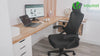 Bürostuhl ergonomisch, Schreibtischstuhl mit Einstellbarer Kopfstütze Grau