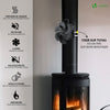 6 Blatt Ofenventilator Ohne Strom, Wärmebetriebener Kaminventilator Ventilator, Lüfter für Kaminofen, Ofenrohr, inkl. Thermometer - VOUNOT DE