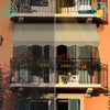 Klemmmarkise Balkon mit Handkurbel, höhenverstellbar Balkonmarkise ohne Bohren, UV-beständig, Wasserdicht & Sonnenschutz, 300 cm breit, Beige - VOUNOT DE