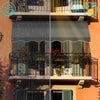 Klemmmarkise Balkon mit Handkurbel, höhenverstellbar Balkonmarkise ohne Bohren, UV-beständig, Wasserdicht & Sonnenschutz, 200 cm breit, Grau - VOUNOT DE