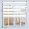 2er Set Doppelrollo klemmfix ohne Bohren, Duo Rollo Klemmrollo für Fenster und Tür, 100x150 cm, Weiß - VOUNOT DE