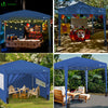 Pavillon 3x3m mit 4 Seitenteilen & 4 Sandsäcke, Pop Up Faltpavillon, Faltbar Gartenzelt Partyzelt, inkl. Tasche, Blau - VOUNOT DE