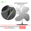 4 Blatt Ofenventilator Ohne Strom, Wärmebetriebener Kaminventilator Ventilator, Lüfter für Kaminofen, Kamin - VOUNOT DE