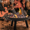 Feuerschale mit Schürhaken, Feuerkorb Feuerstelle für Garden Terrasse Heizung, Ø 60 cm, Schwarz - VOUNOT DE