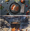 BBQ Dutch Oven Feuertopf Gusseisen 9 Liter, eingebrannter Kochtopf Schmortopf mit Füßen Deckel Deckelheber - VOUNOT DE