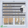 Doppelrollo klemmfix ohne Bohren, Duo Rollo Klemmrollo für Fenster und Tür, 100x150 cm, Grau - VOUNOT DE