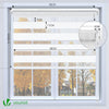 Doppelrollo klemmfix ohne Bohren, Duo Rollo Klemmrollo für Fenster und Tür, 90x150 cm, Weiß - VOUNOT DE