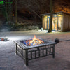 Feuerstelle mit Grillrost, 3 in 1 Feuerschale für BBQ, Heizung, Eiskübel - vounot