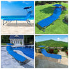Gartenliege Sonnenliege Klappbar, mit Sonnendach und Rückenlehne Verstellbar, 2er Set, Blau - vounot